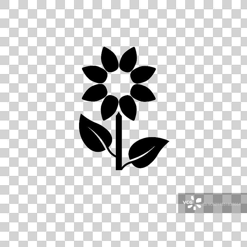 洋甘菊花朵植物实心平面图标图片素材