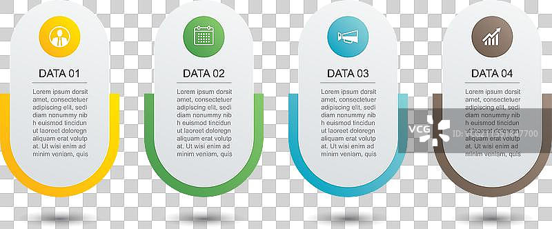 4个数据信息图表标签纸索引模板图片素材