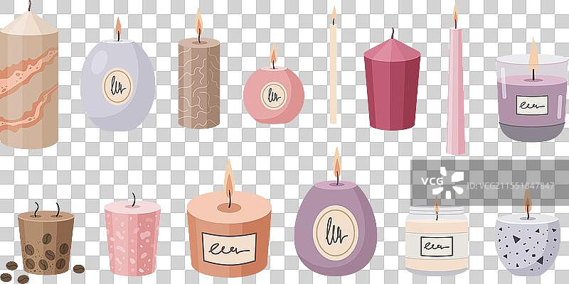 香薰蜡烛套装，各种蜡烛图片素材