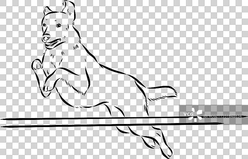 卡通角色的狗训练场景图片素材