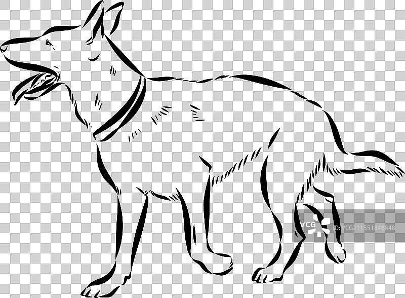 卡通人物的狗训练场景图片素材