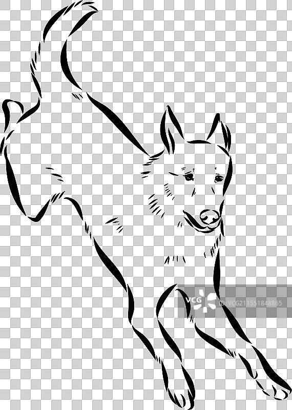 卡通人物的狗训练场景图片素材