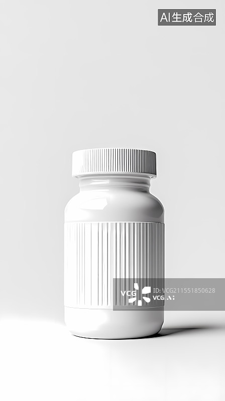 【AI数字艺术】简约白色药瓶展现纯净质感图片素材