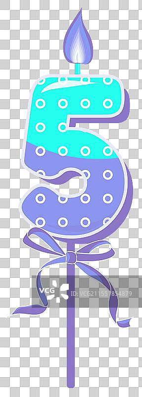 五根蓝色蜡烛的生日蛋糕字体图片素材