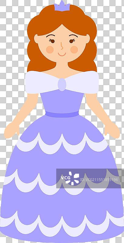 快乐的公主戴着皇冠，穿着美丽的裙子图片素材