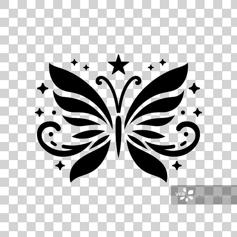 蝴蝶剪影艺术图片素材