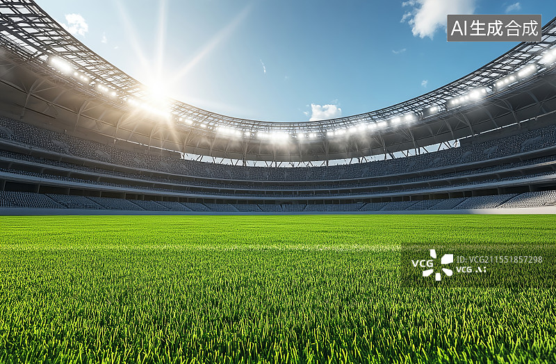 【AI数字艺术】绿茵场-世界杯-足球场运动会图片素材