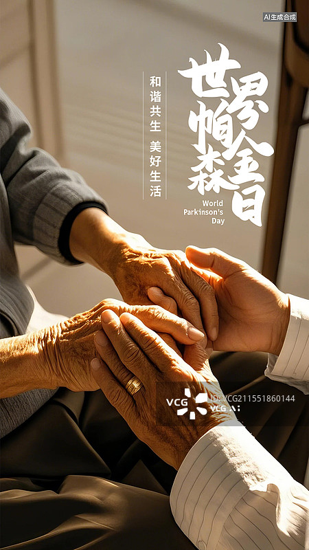 【AI数字艺术】写实风格世界帕金森病日海报banner微信公众号图图片素材