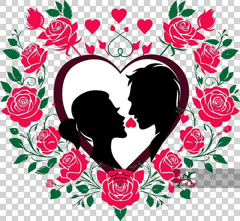 情人节剪影艺术图片素材