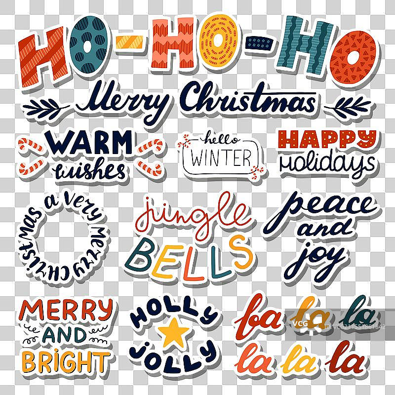 儿童风格的贴纸套装，带有字母设计图片素材