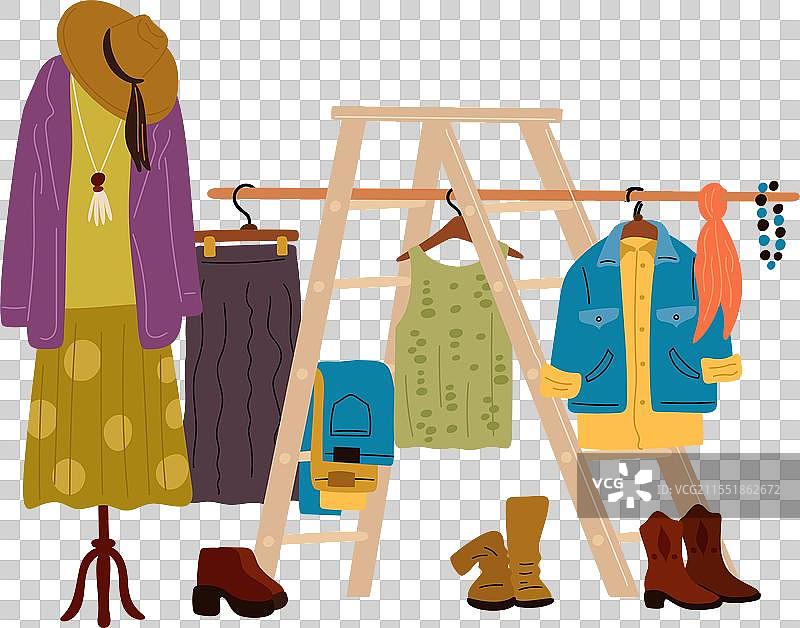 车库销售物品跳蚤市场产品图片素材