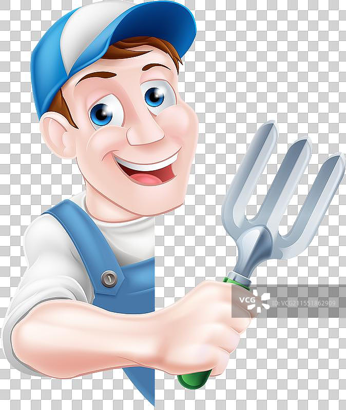 卡通叉子园丁图片素材