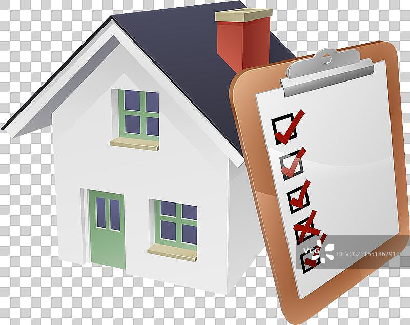 房屋与测量夹板概念图片素材