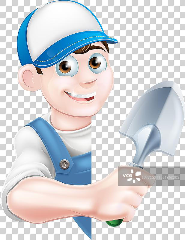 卡通铲子园丁图片素材