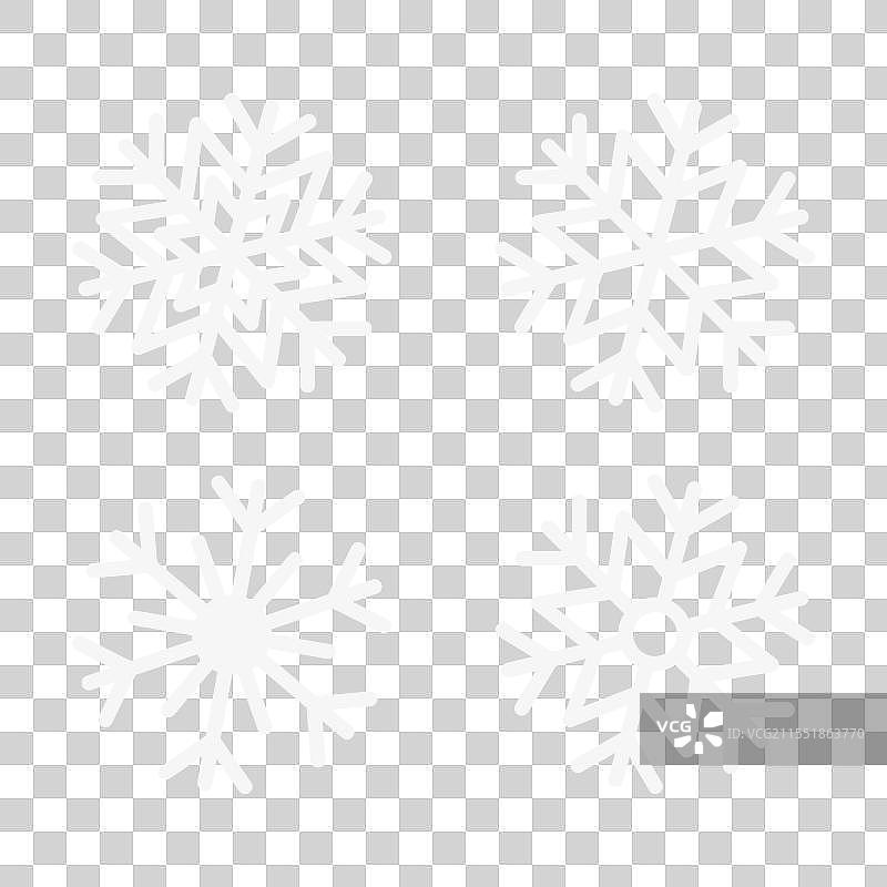 雪花冬季图标集图片素材