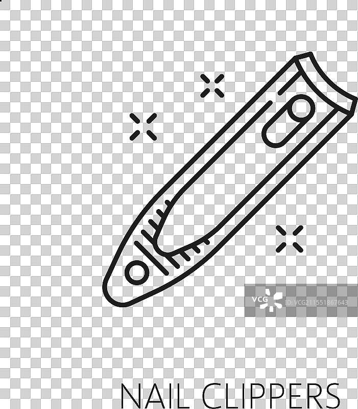 美甲服务线条图标与指甲剪图片素材