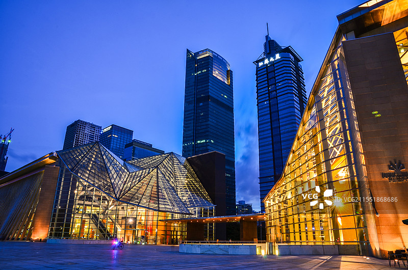 深圳图书馆夜景图片素材