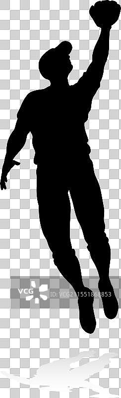 棒球运动员剪影图片素材