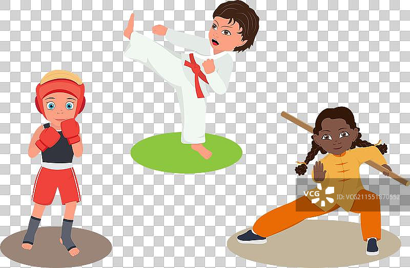 武术小孩的平面图图片素材