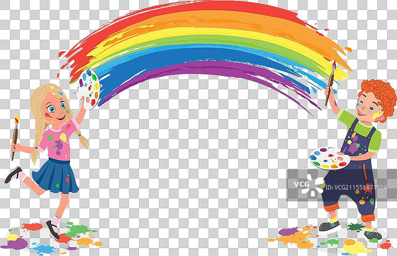 有趣的孩子们的平面图图片素材