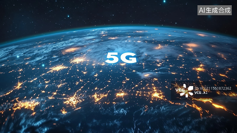 【AI数字艺术】5G通信技术，全球互联互通智慧城市科技概念图片素材