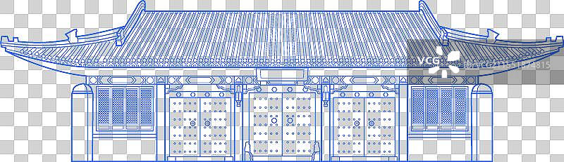 北京大学北京首都描边线条风格简约图片素材