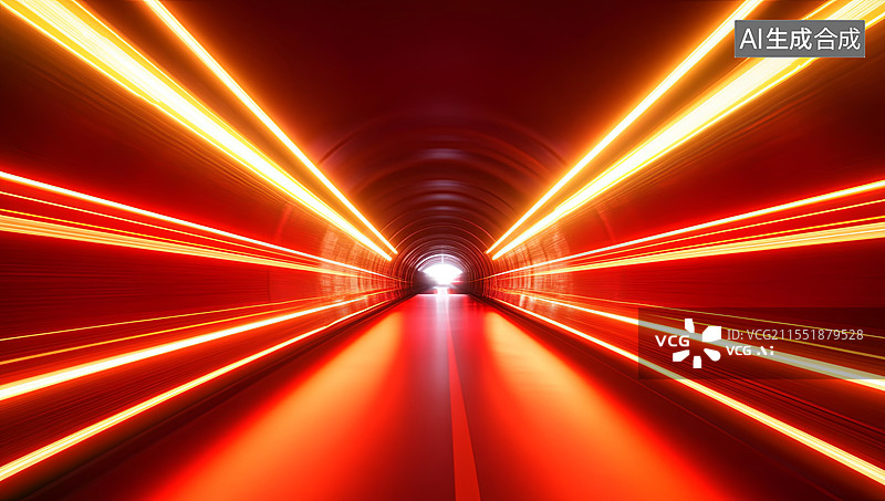 【AI数字艺术】未来科技感速度隧道图片素材