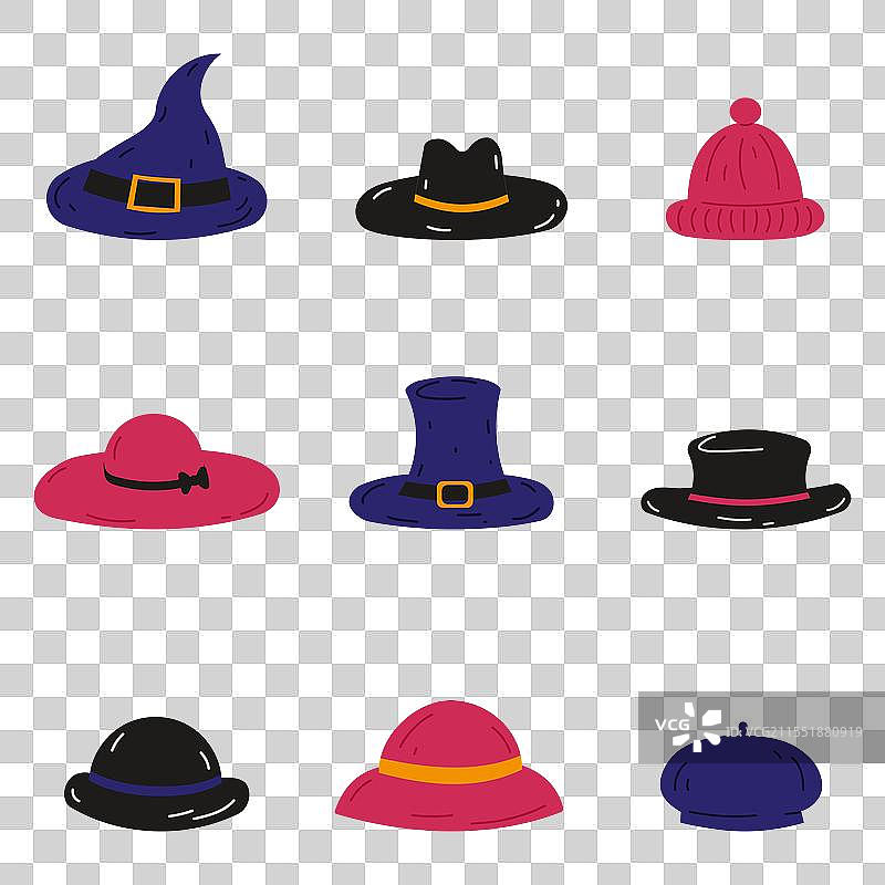 男女帽子头饰套装合集图片素材