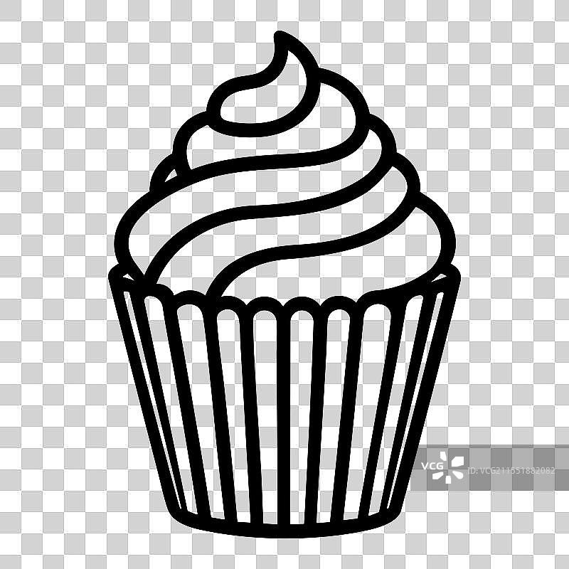 杯形蛋糕图标符号轮廓图片素材