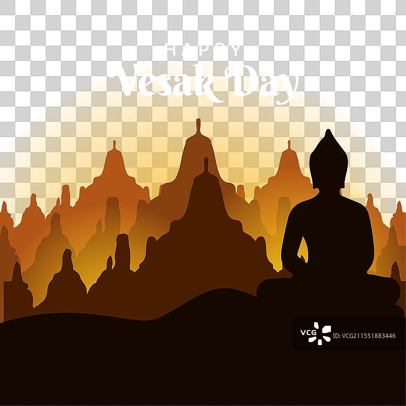 快乐的卫塞节贺卡和海报设计图片素材