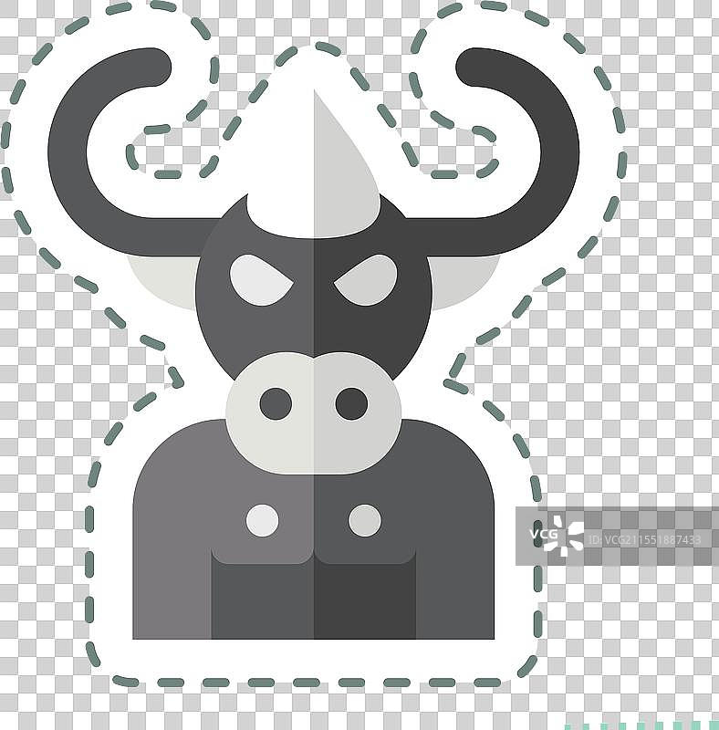 与万圣节相关的贴纸线条切割野兽图片素材