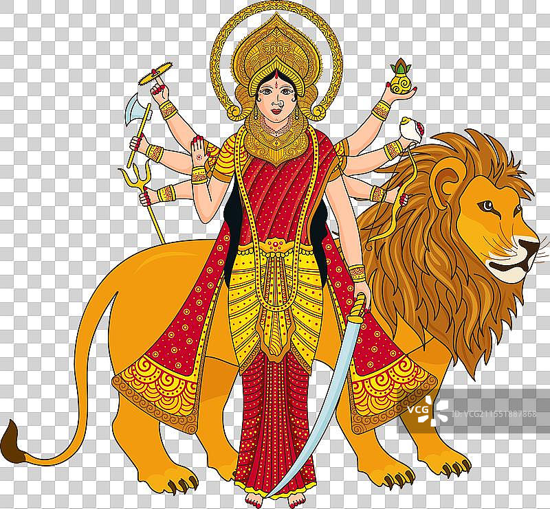 杜尔迦角色插图图片素材