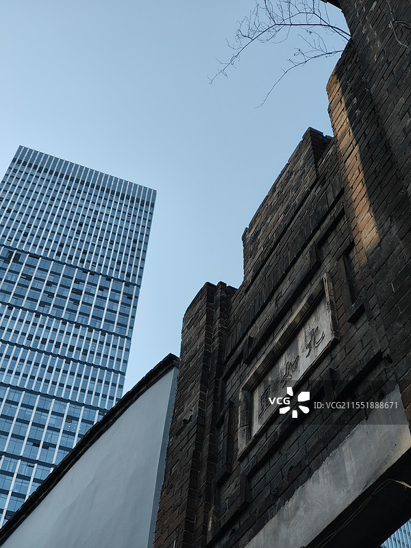 长沙 潮宗街与万达广场 古今对撞图片素材