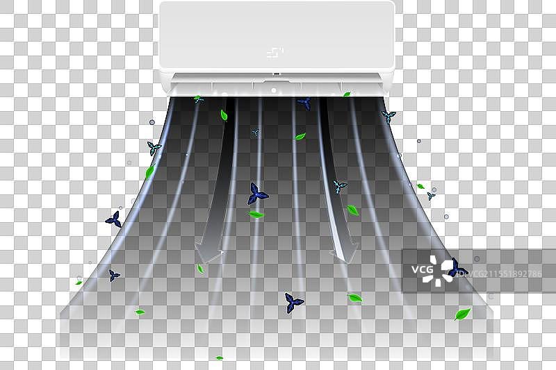 隔离在棋盘背景上的空调图片素材