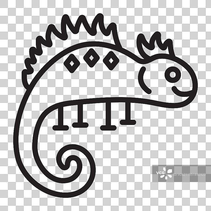 黑色线条蜥蜴图标图片素材