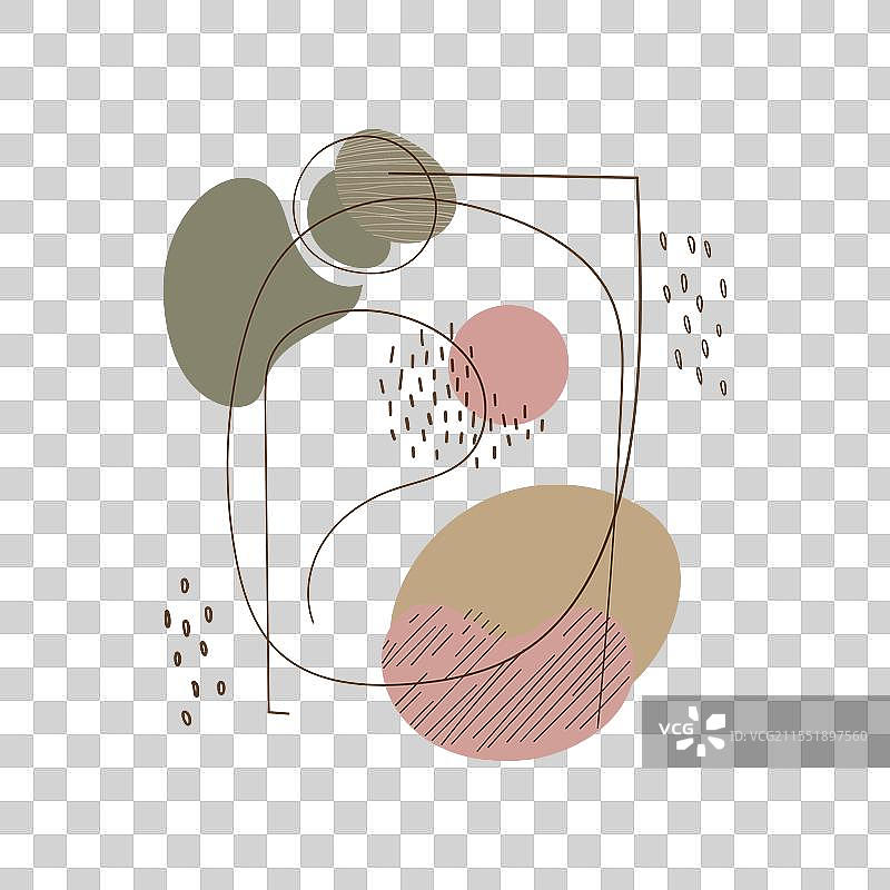 一个由柔和形状构成的抽象作品图片素材