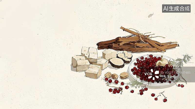 【AI数字艺术】水墨画背景居右图片素材