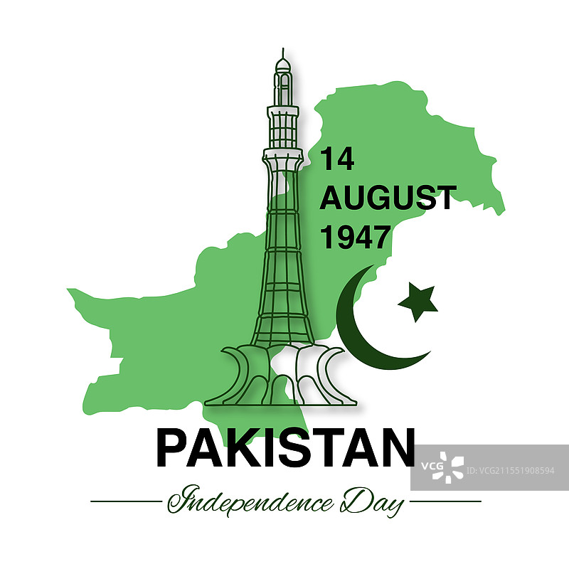 8月14日，巴基斯坦独立日快乐图片素材
