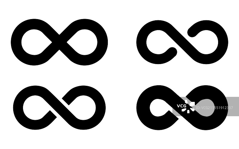 简单扁平黑色无限符号设计图片素材