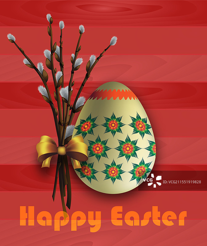 木质背景上的复活节彩蛋图片素材