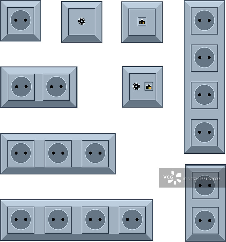 一组电源插座图片素材