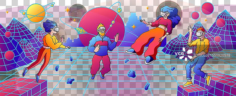 元宇宙中的人们，未来科技虚拟现实图片素材