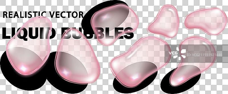 粉色液体滴落的精华或凝胶液体图片素材