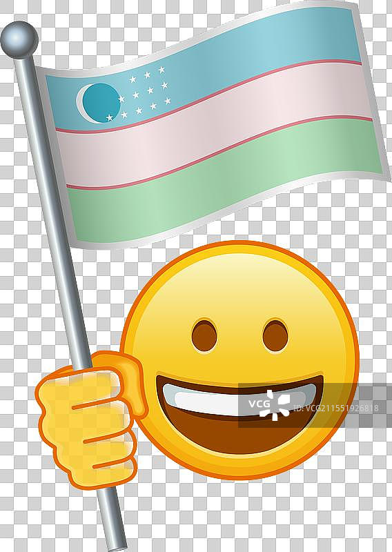 大型黄色乌兹别克斯坦国旗表情符号图片素材