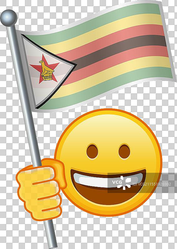 大号的黄色津巴布韦国旗表情符号图片素材