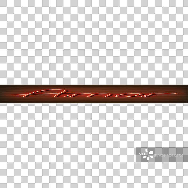 明亮的西班牙语和葡萄牙语霓虹字“爱”图片素材