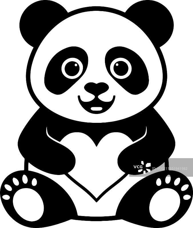 熊猫剪影图标图片素材