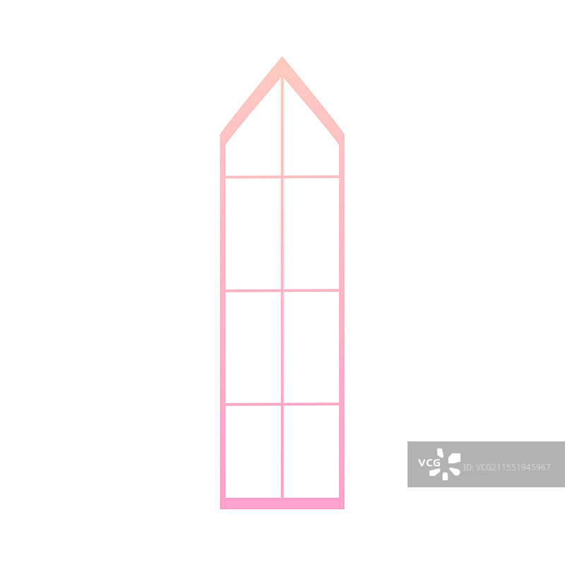 玻璃窗扁平图标带拱形边框图片素材