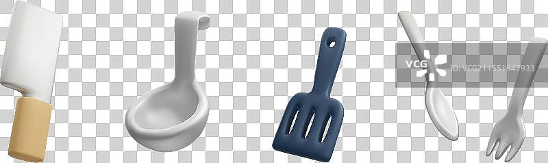 3D厨房用具套装图片素材