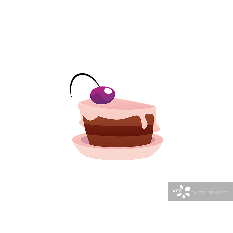 巧克力层蛋糕配奶油和樱桃图片素材